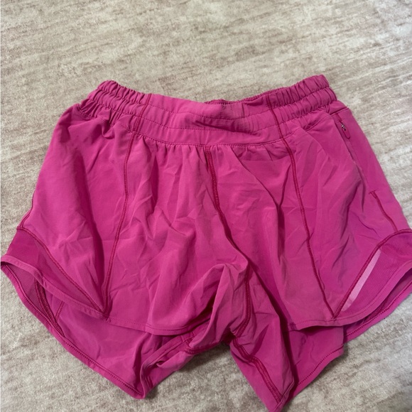 Lululemon sonic pink hotty hot shorts 4” size 4 liner is cut out - Picture 2 of 7